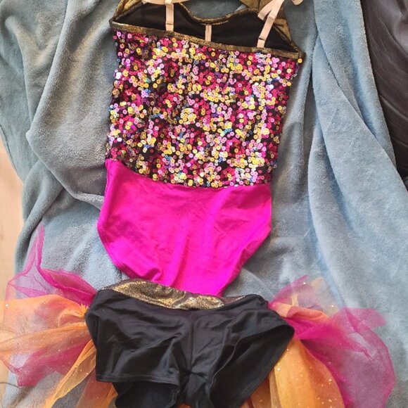 WEISSMAN girl's dance costume bodysuit spandex 2-piece- skirt & bodice - Picture 9 of 9